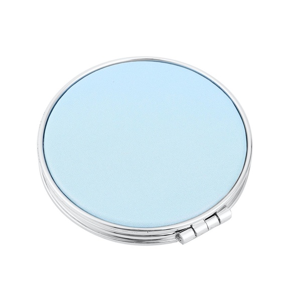 Bunny Rabbit w Carrot w Blue  Glitter Double Sided Compact Make Mirror - Picture 5 of 7